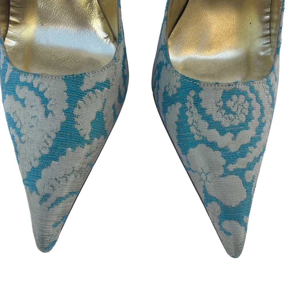 Marciano Satin Floral Print Stiletto Pumps 8.5 - Picture 6 of 9